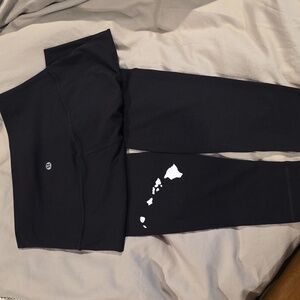 Lululemon Hawaii Athletica Black Leggings New Without Tags 28"